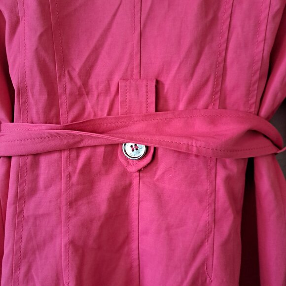 🩵Express Modern Whimsy Hot Pink Trench Coat Size XS - Picture 10 of 14